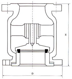 H42立式止回閥結構示意圖 H42立式止回閥結構示意圖
