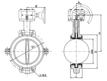 D371(半襯)、D371Fs(全襯)蝸輪對(duì)夾襯氟塑料蝶閥