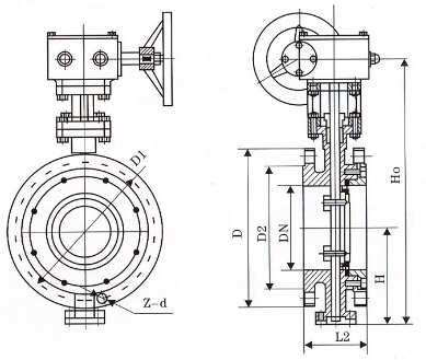 日標蝶閥結構示意圖 日標蝶閥結構示意圖
