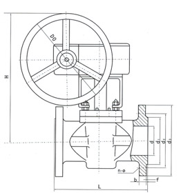 德標法蘭卡套旋塞閥結構示意圖 德標法蘭卡套旋塞閥結構示意圖