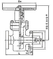 Z43平行式閘閥結(jié)構(gòu)示意圖 Z43平行式閘閥結(jié)構(gòu)示意圖